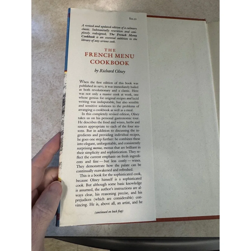 The French Menu Cookbook Richard Olney 1985 Revised Hardcover First Print